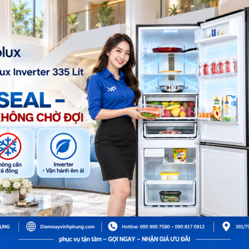 Tủ lạnh Electrolux Inverter 335 Lít EBB3702K-H