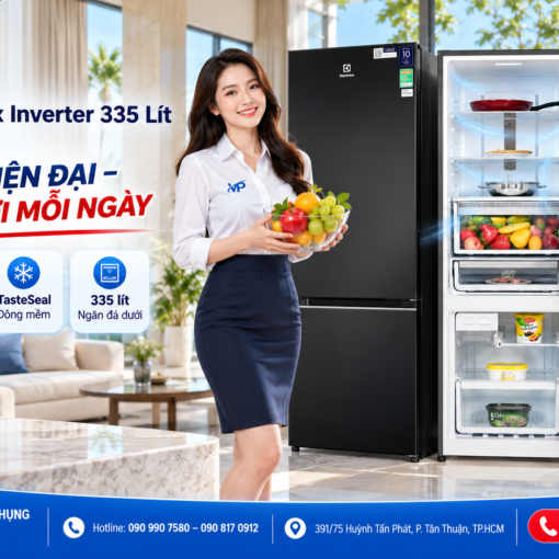 Tủ lạnh Electrolux Inverter 335 Lít EBB3702K-H