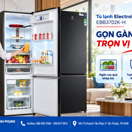 Tủ lạnh Electrolux Inverter 335 Lít EBB3702K-H