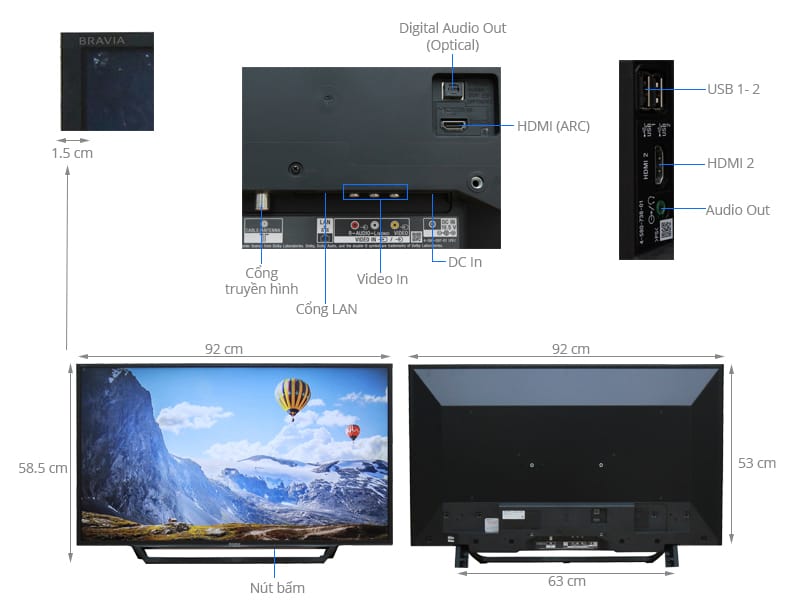 Tivi LED Sony 40W650D - Internet TV Sony 40inch TV Sony 40inch