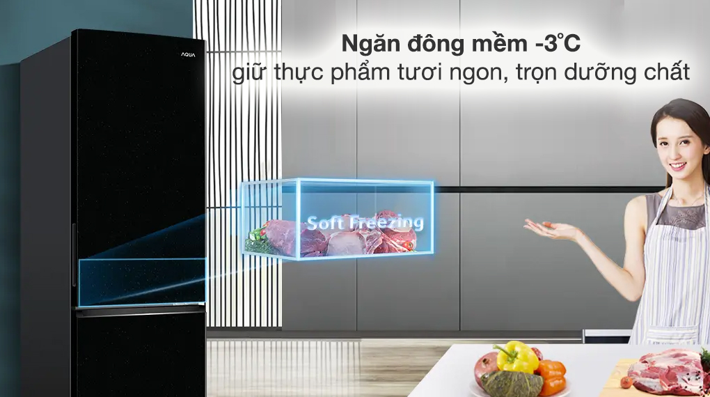Tủ Lạnh Aqua Inverter 260 lít AQR-B310MA(FB)