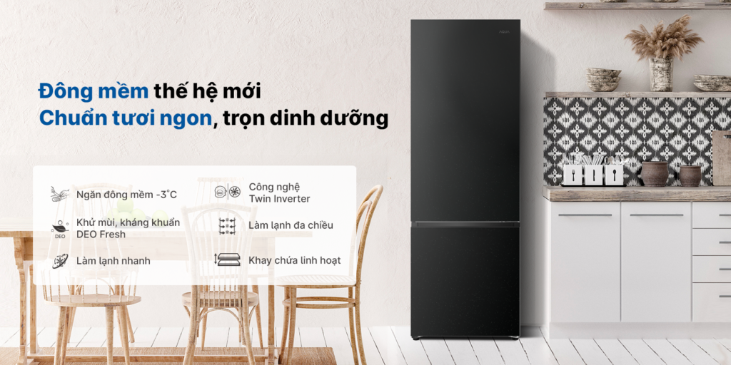 Tủ Lạnh Aqua Inverter 260 lít AQR-B310MA(FB)