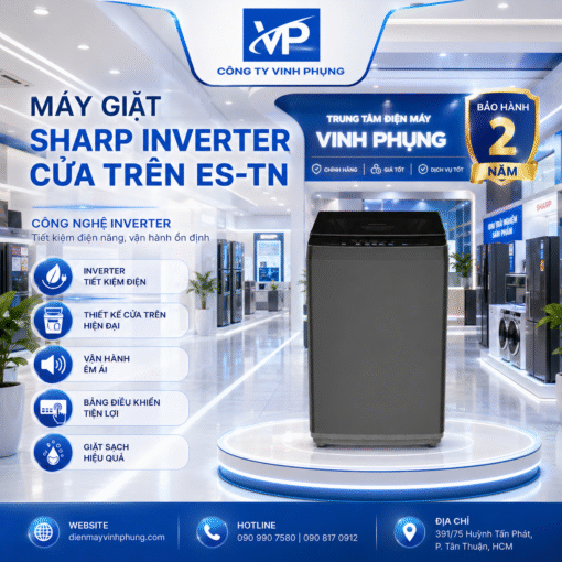 Máy giặt Sharp Cửa trên 11 Kg ES-TN111EN-DG