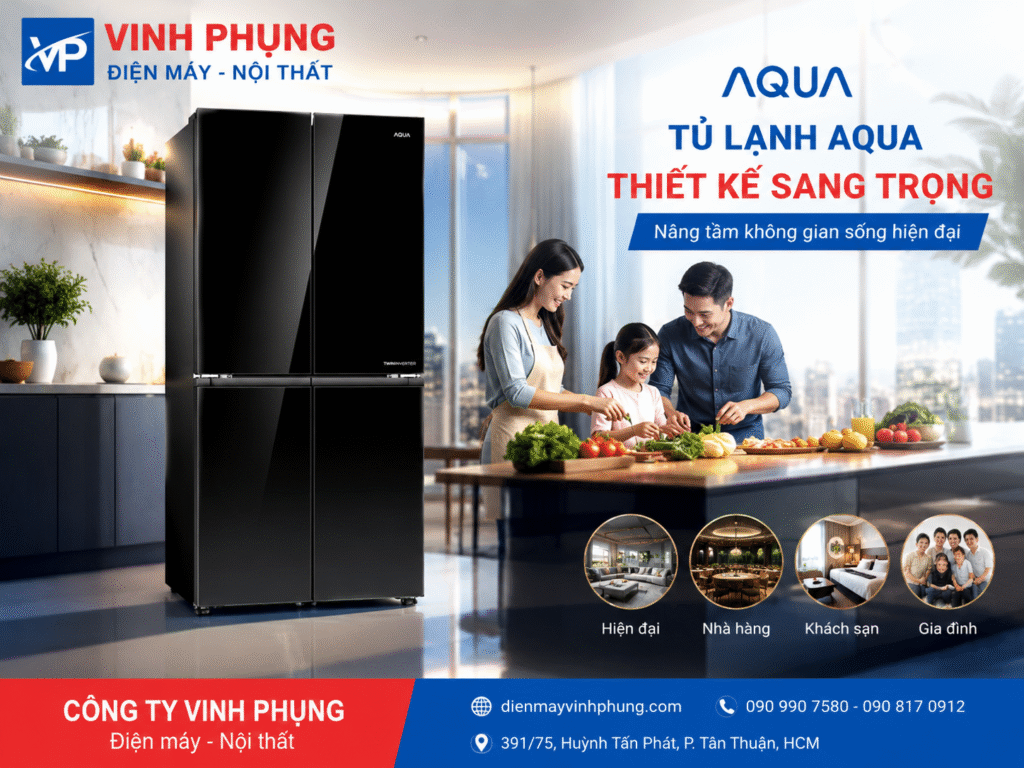 Tủ Lạnh Aqua Inverter Multidoor 495 Lít AQR-MA570XA(GB) U1