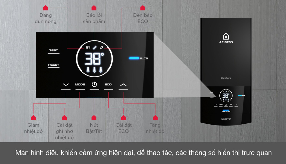 Máy tắm nóng trực tiếp Ariston Aures Easy 3.5P