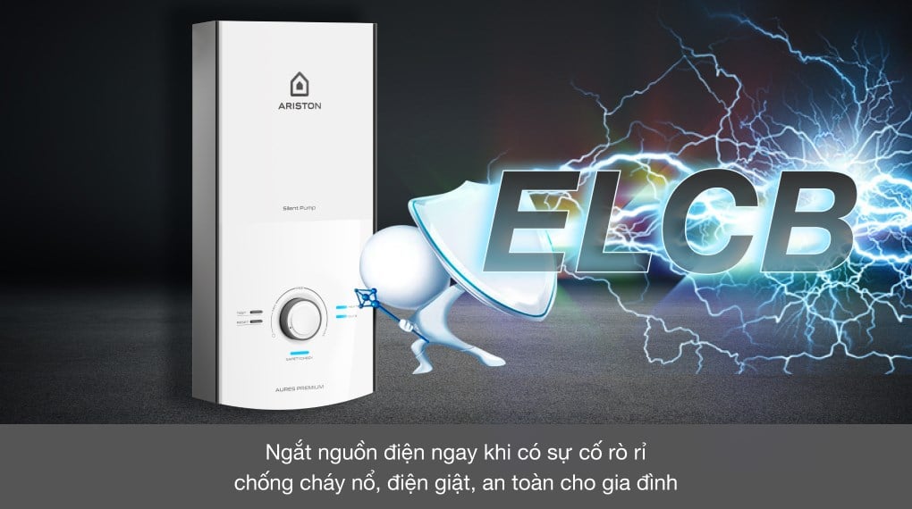 Máy tắm nóng trực tiếp Ariston Aures Premium 4.5P 