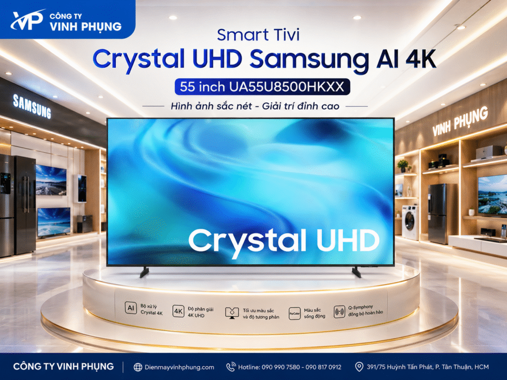 Smart Tivi Crystal UHD Samsung AI 4K 55 inch UA55U8500HKXX