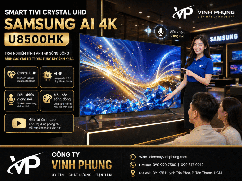 Smart Tivi Crystal UHD Samsung AI 4K 55 inch UA55U8500HKXX