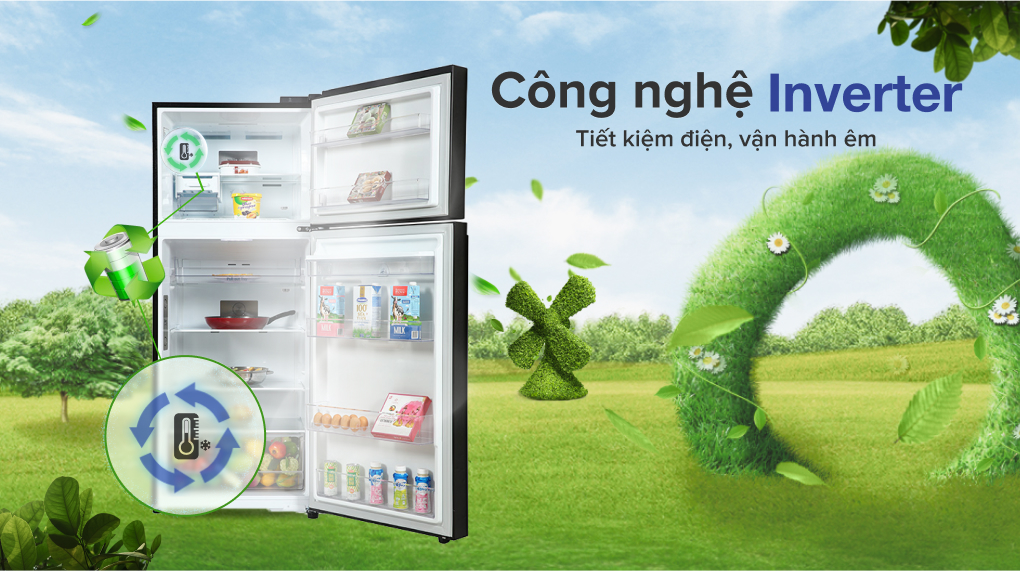 Tủ lạnh LG ngăn đá trên Inverter màu bạc 325L T33SV 2 T33SV