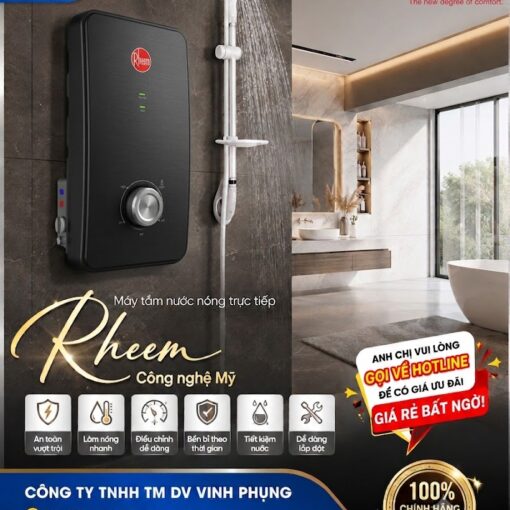 Máy Tắm Nước Nóng Trực Tiếp Rheem 4500W RH-688E BK