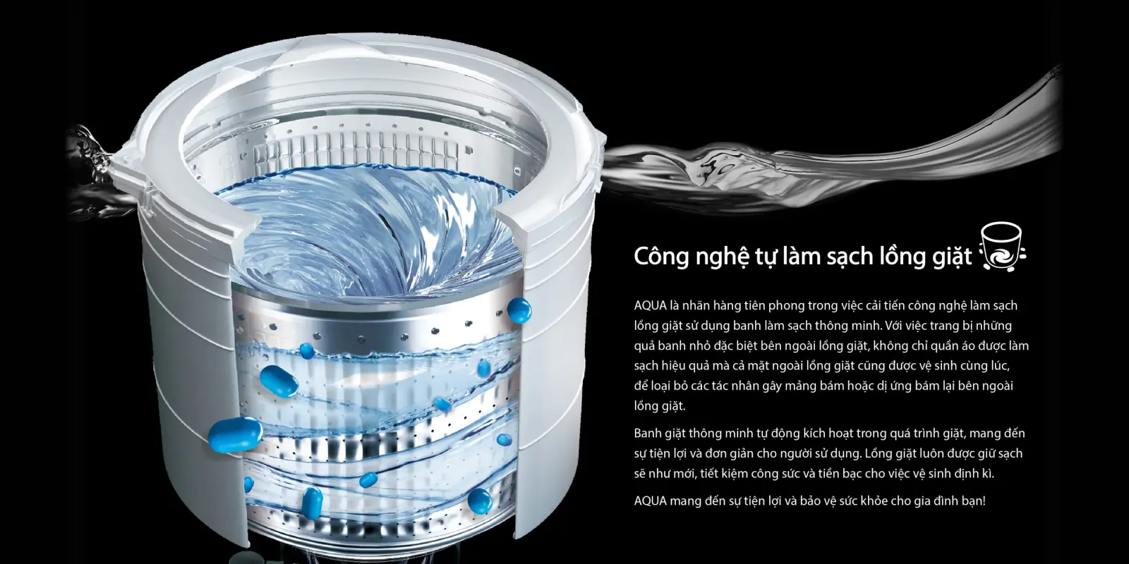 Máy giặt Aqua Lồng Đứng Inverter 15 kg AQW- DR150UGT PS Máy giặt Aqua Lồng Đứng Inverter 15 kg AQW- DR150UGT PS