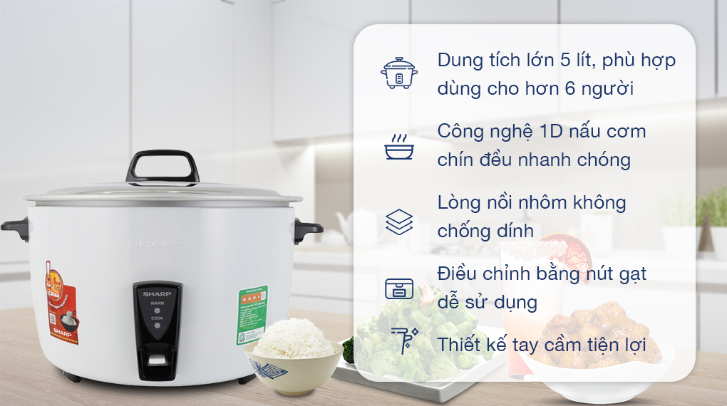 Nồi cơm điện Sharp 5 lít KSH-D55V