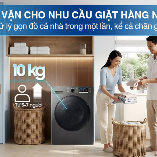 May giat say Samsung Ecobubble Inverter giat 10 kg say 6 kg WD10HG4U04BBSV 1