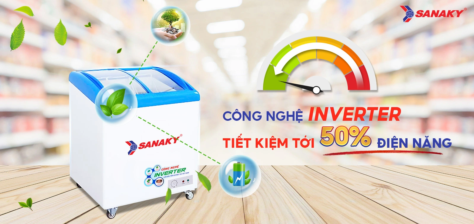 Tủ đông Sanaky 210 lít VH-2899K3 Tủ đông Sanaky 210 lít VH-2899K3