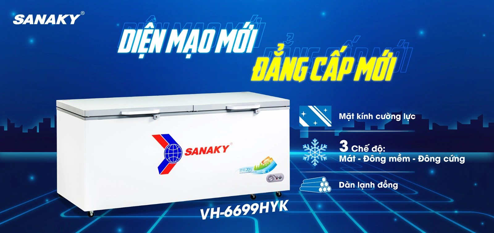 Tủ đông Sanaky 530 lít VH-6699HYK