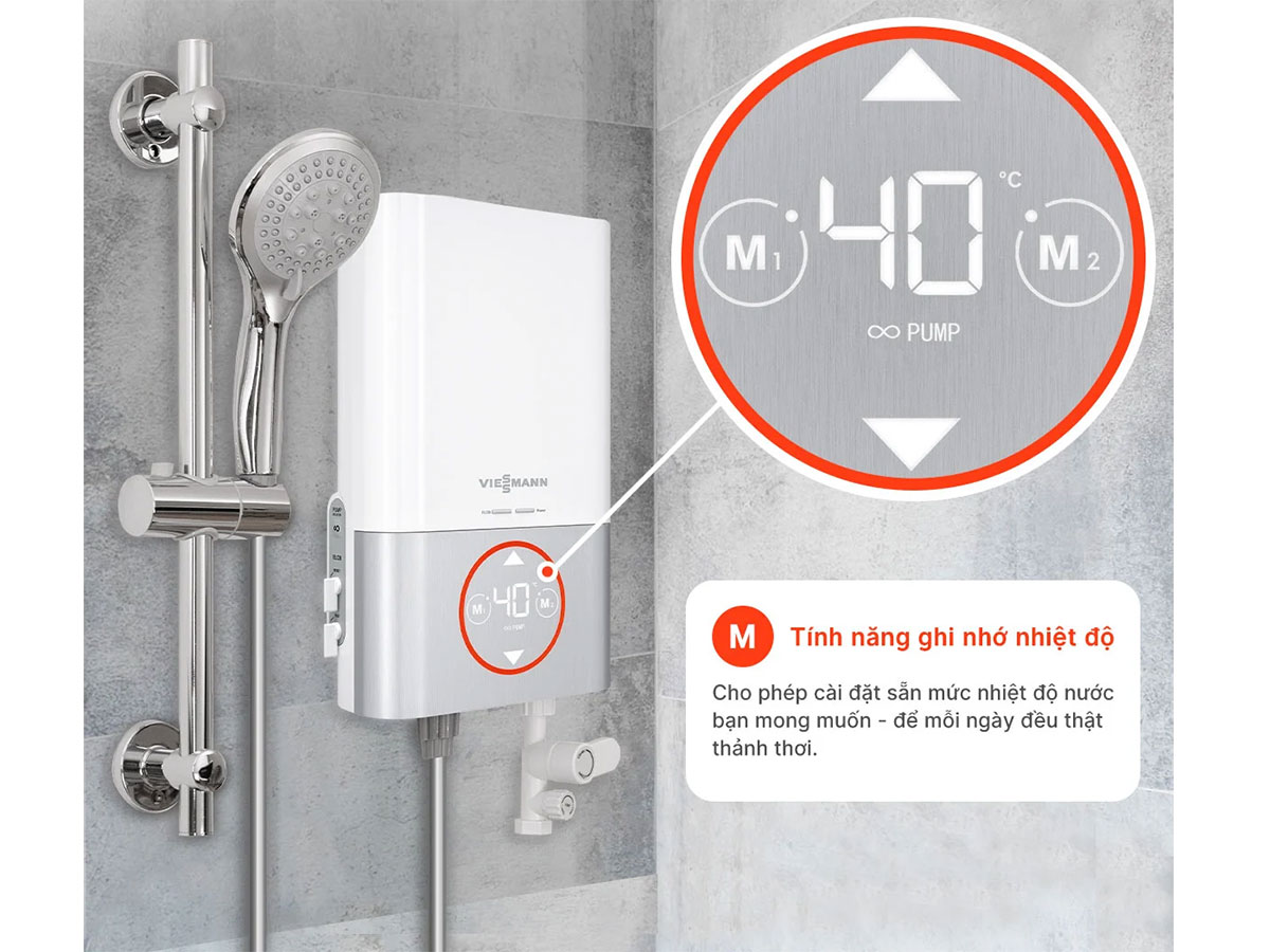 Máy tắm nóng trực tiếp Viessmann Vitowell Easy Deluxe D1 45P-V Máy tắm nóng trực tiếp Viessmann Vitowell Easy Deluxe D1 45P-V