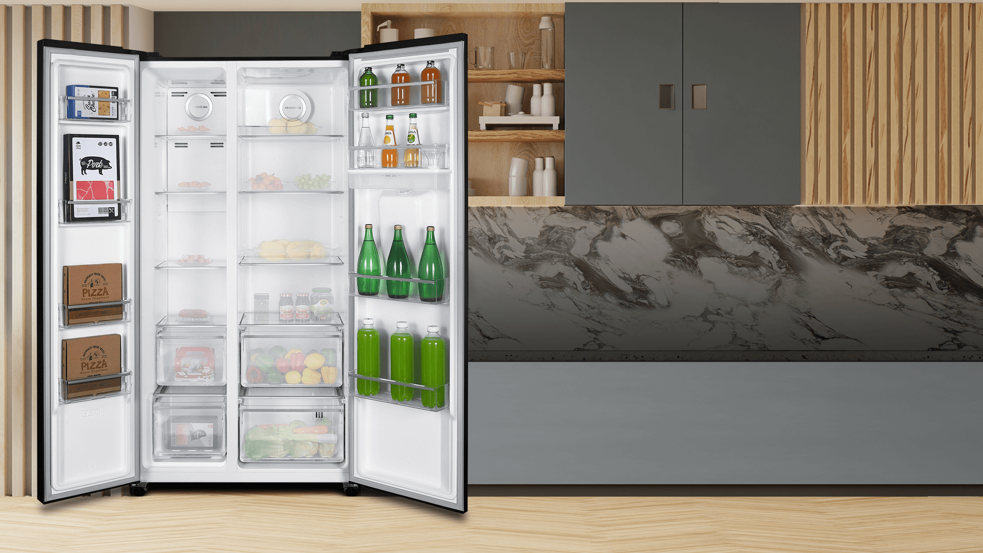 Tủ lạnh Sharp Inverter Multi Door 611 Lít SJ-FXPI700VG-BK