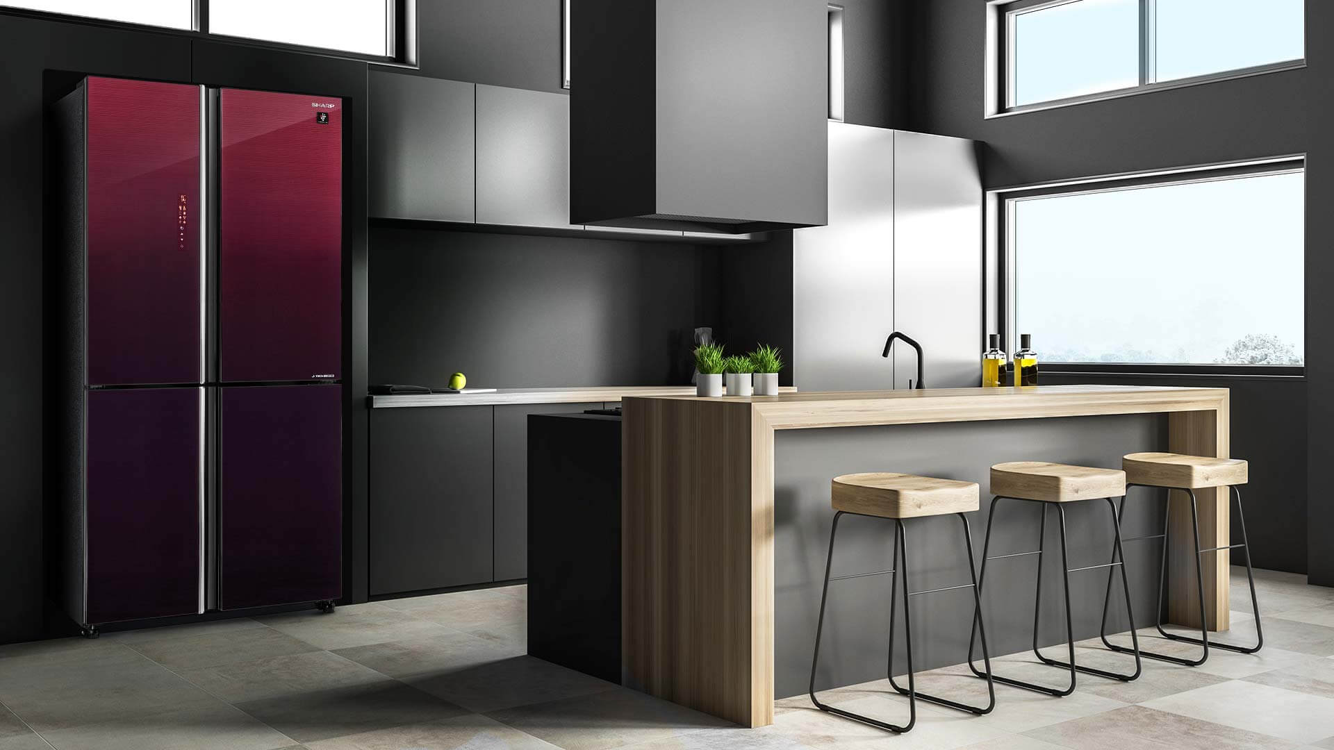 Tủ lạnh Sharp Inverter Multi Door 525 lít SJ-FXP610V-SL