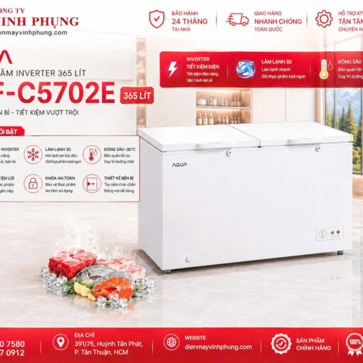 Tủ Đông Mát Aqua Inverter 365 Lít AQF-C5702E