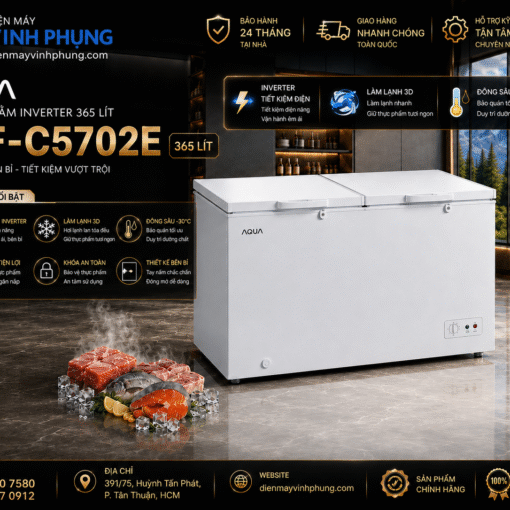 Tủ Đông Mát Aqua Inverter 365 Lít AQF-C5702E