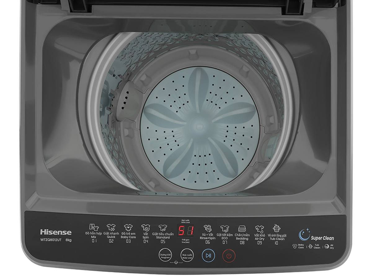 Máy giặt cửa trên Hisense 8Kg WTZQ8012UT