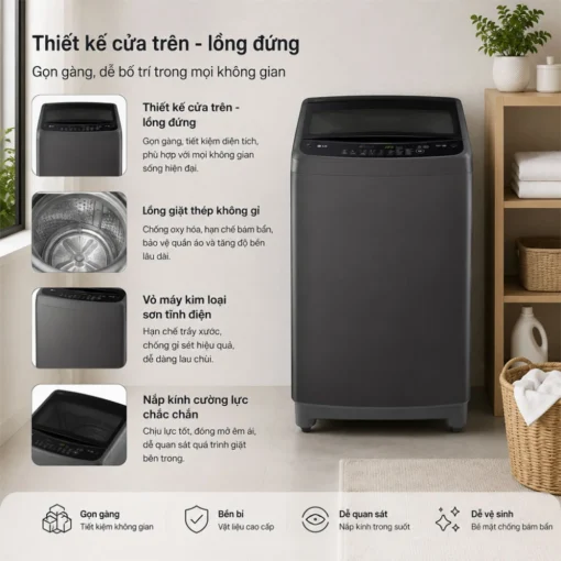 Máy giặt cửa trên LG Inverter 10 Kg -T2310VBTN