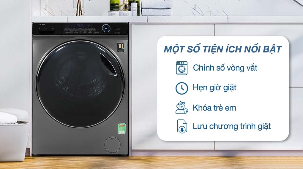 Máy giặt lồng ngang Aqua 15 kg AQD-A1500H PS