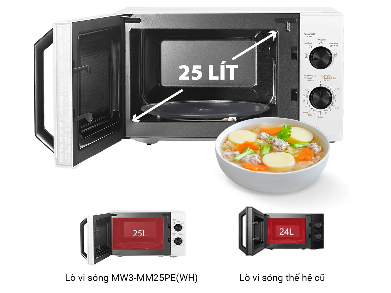 Lò vi sóng Toshiba 25 lít MW3-MM25PE(WH)