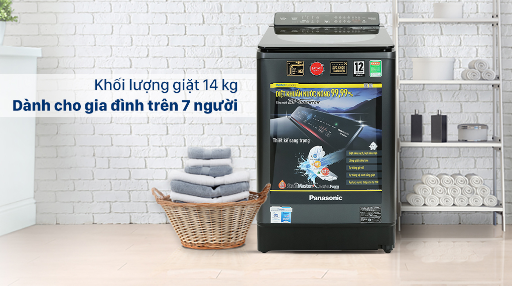 Máy giặt lồng đứng Panasonic 14 kg NA-FD14V1BRV