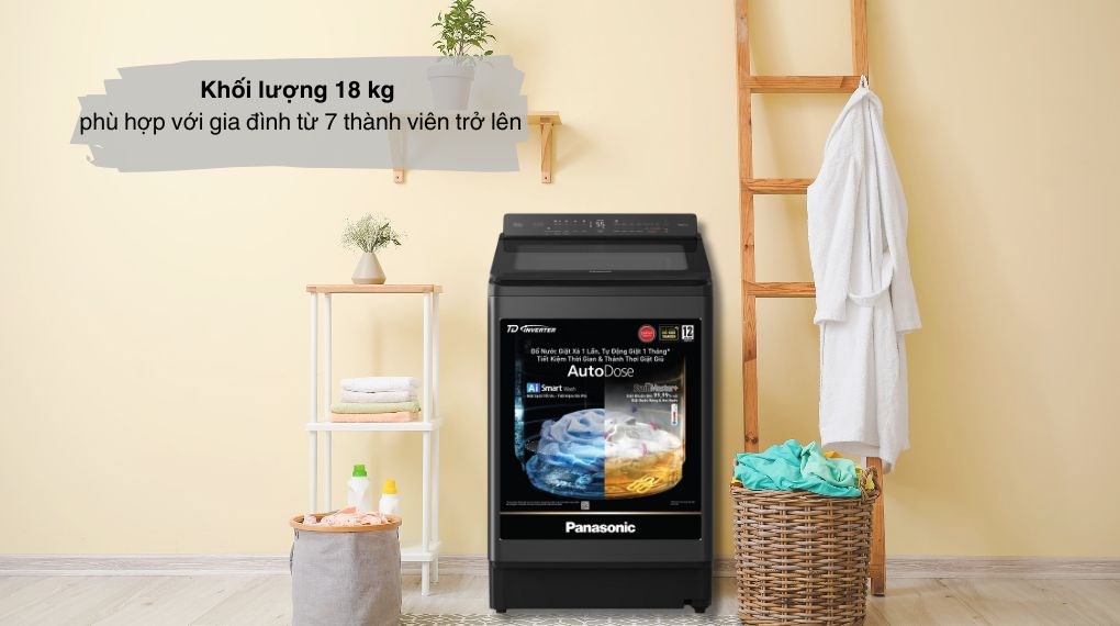 Máy giặt lồng đứng Panasonic Inverter 18 kg NA-FD180W3BV