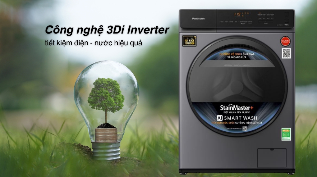 Máy giặt lồng ngang Panasonic Inverter 11.5 kg NA-V115FA1LV