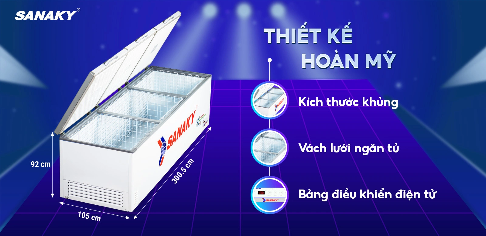 Tủ Đông Sanaky 1500 lít VH-1799HY3