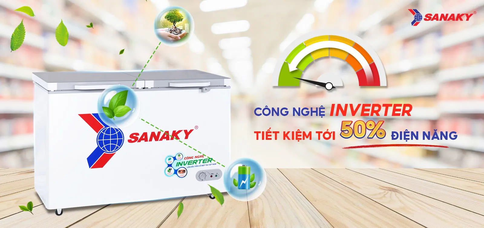 Tủ Đông Sanaky 270 lít VH-3699A4K