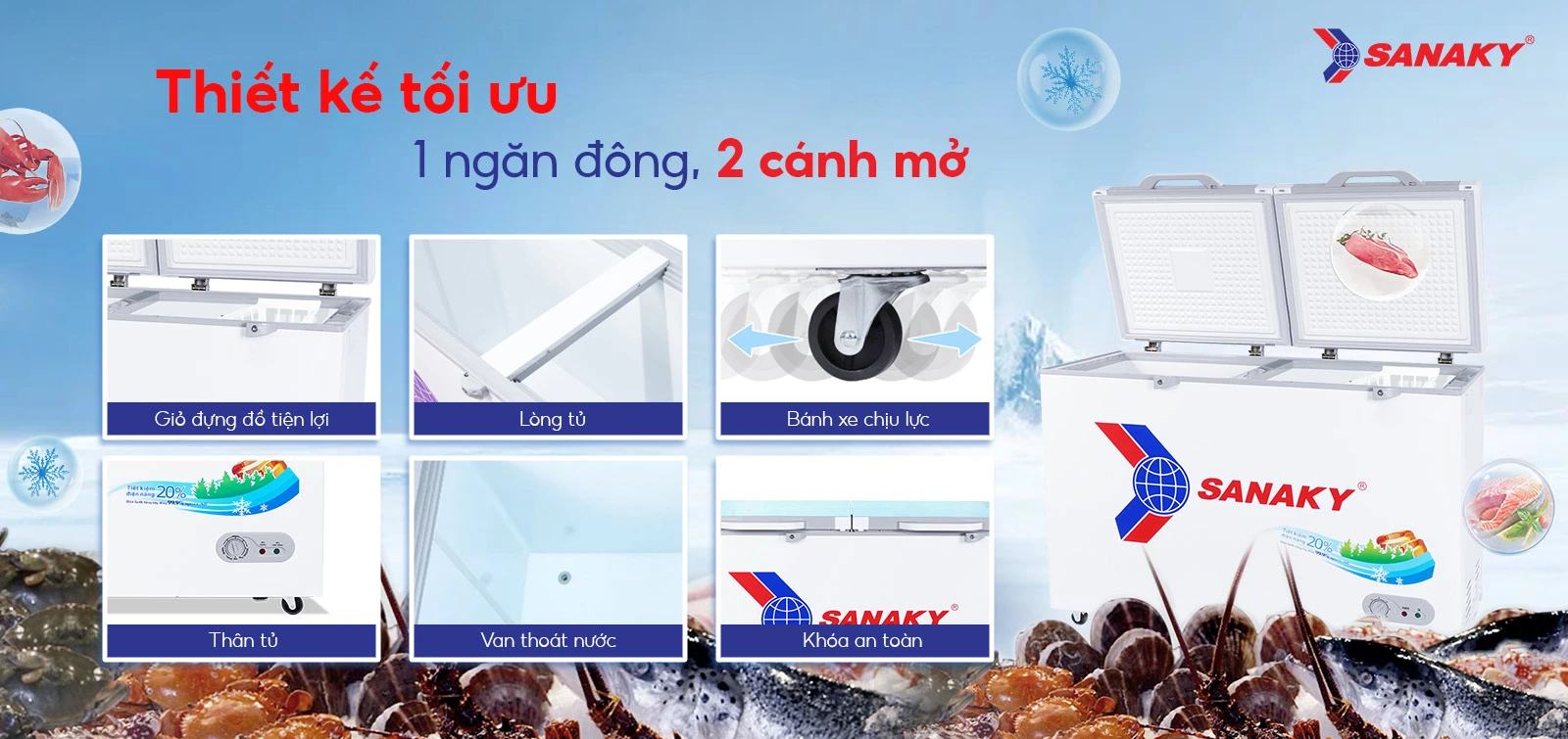 Tủ Đông Sanaky 305 lít VH-4099A2KD