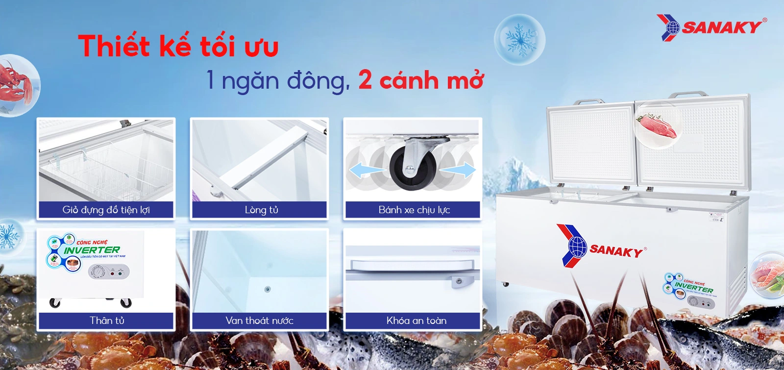 Tủ Đông Sanaky 761 lít VH-8699HY3