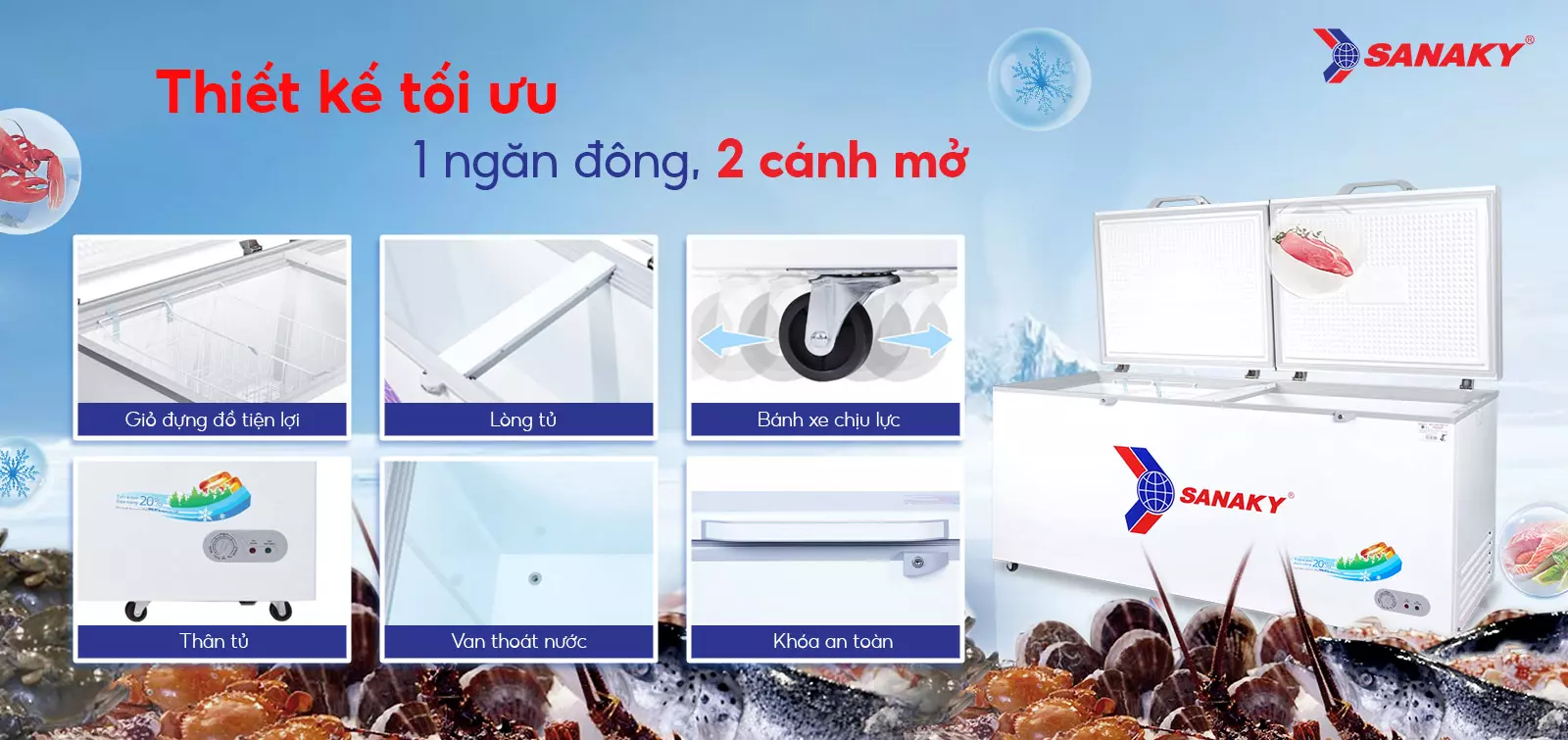 Tủ Đông Sanaky 860 lít VH-8699HY