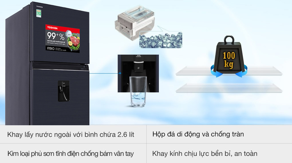 Tủ Lạnh Toshiba Inverter 311 lit RT395WE-PMV(06)-MG
