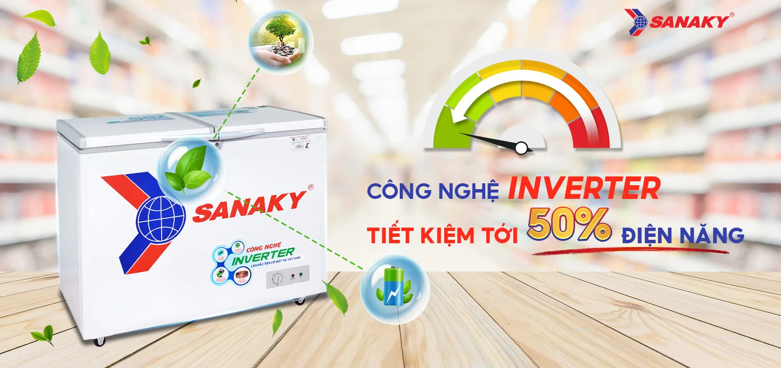Tủ đông Sanaky 208 lít VH-2599A3 Tủ đông Sanaky 208 lít VH-2599A3