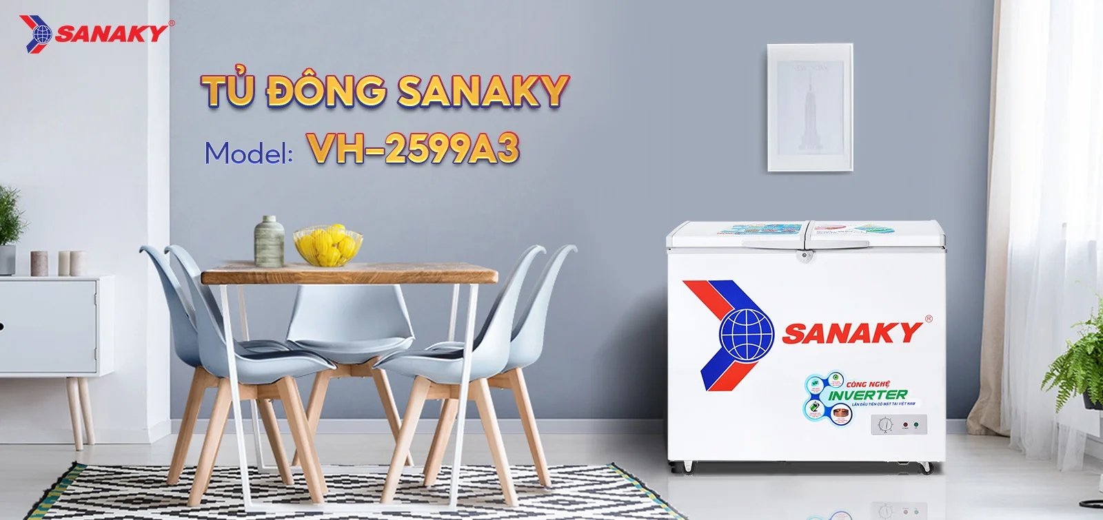 Tủ đông Sanaky 208 lít VH-2599A3 Tủ đông Sanaky 208 lít VH-2599A3