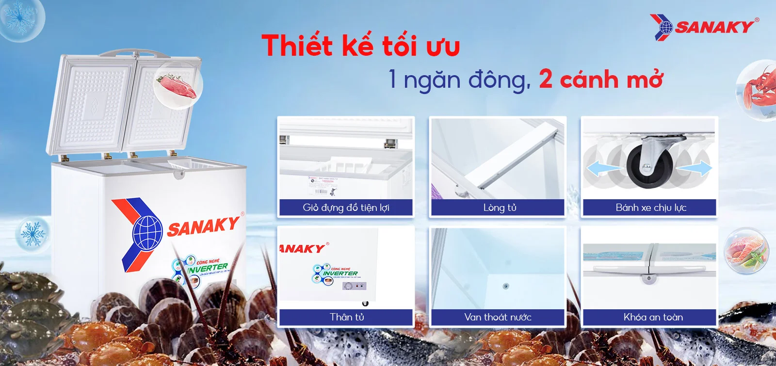 Tủ đông Sanaky 235 lít VH-2899A3