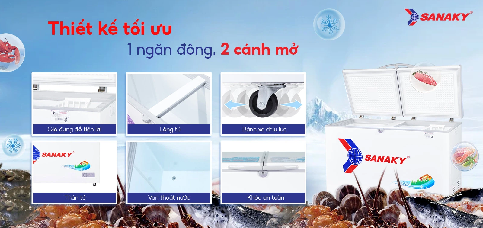 Tủ đông Sanaky 360 lít VH-3699A1