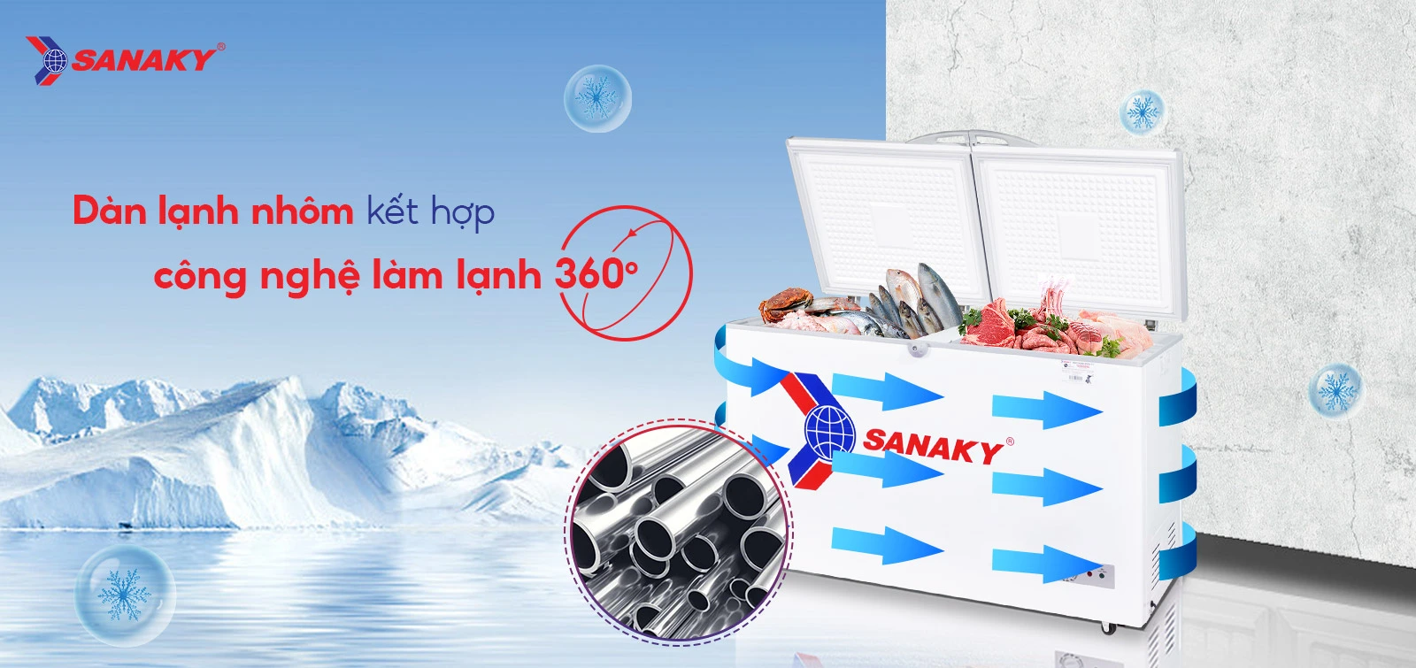 Tủ đông Sanaky 400 lít VH-405A2