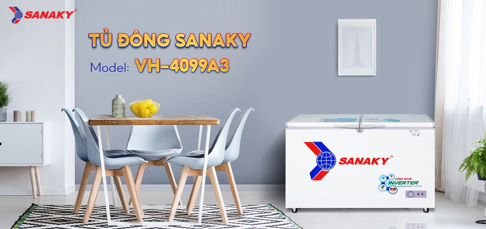 Tủ đông Sanaky 400 lít VH-4099A3 Tủ đông Sanaky 400 lít VH-4099A3