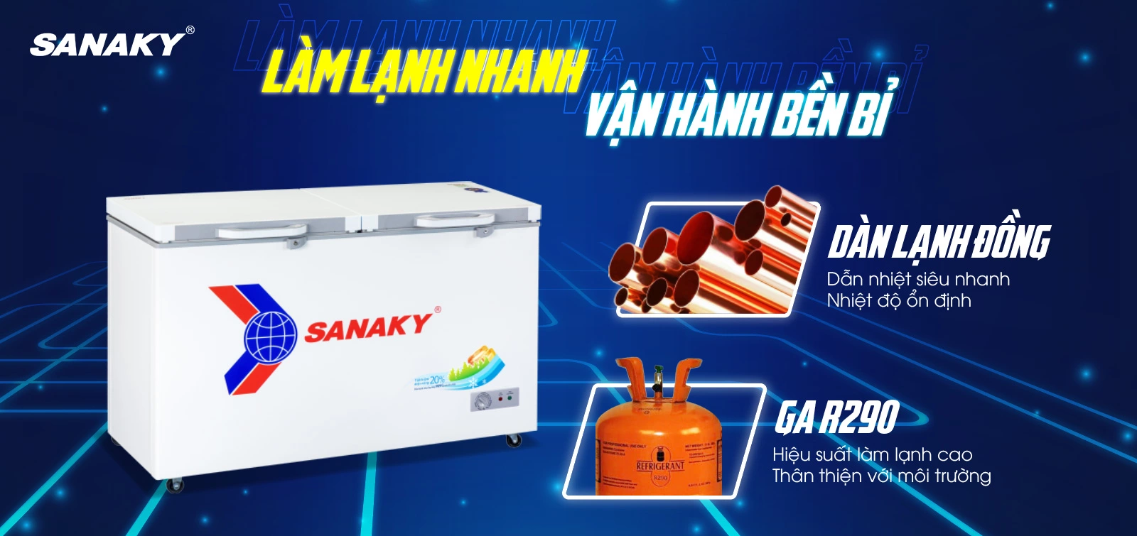 Tủ đông Sanaky 410 lít VH-5699HYK