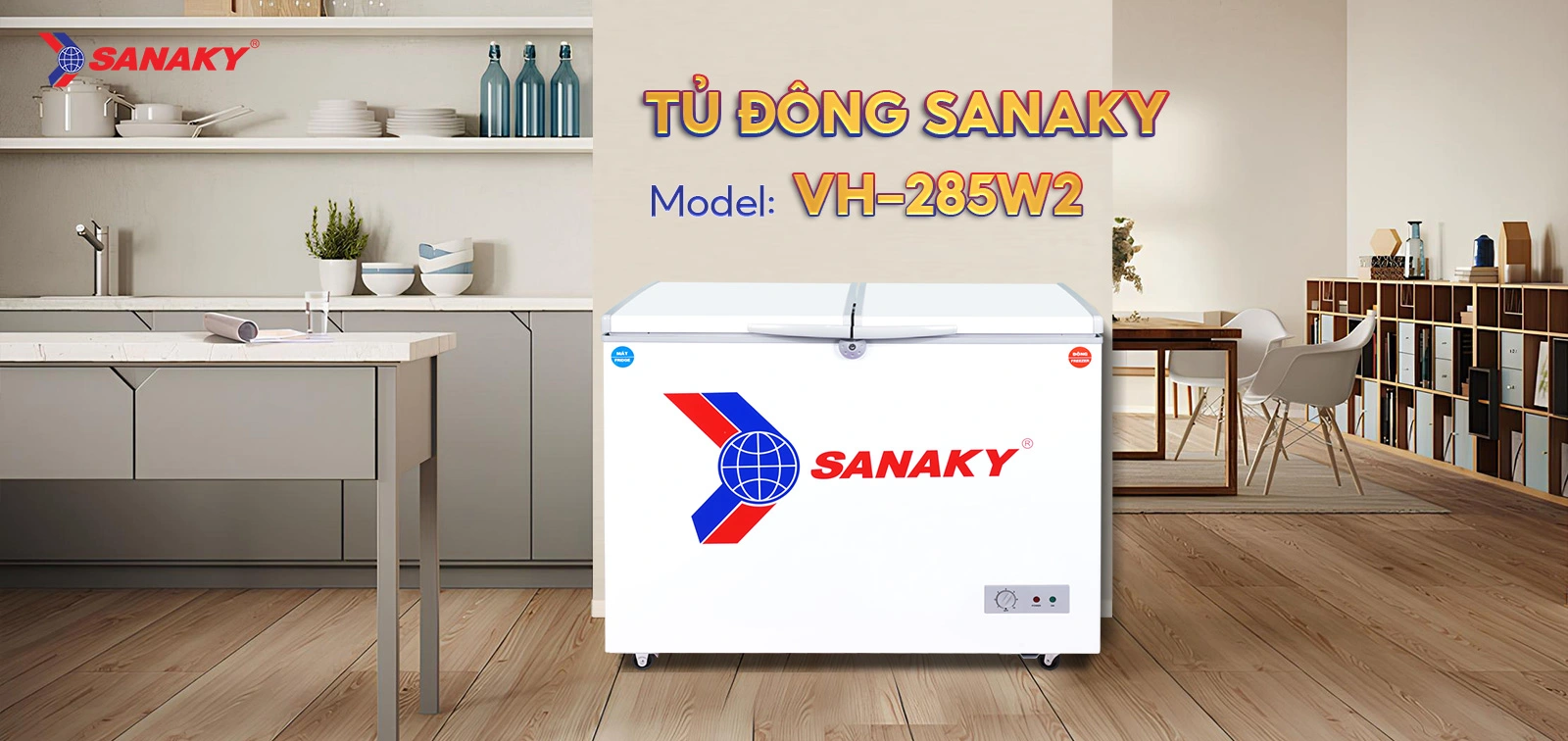Tủ đông mát Sanaky 220 lít VH-285W2 Tủ đông mát Sanaky 220 lít VH-285W2