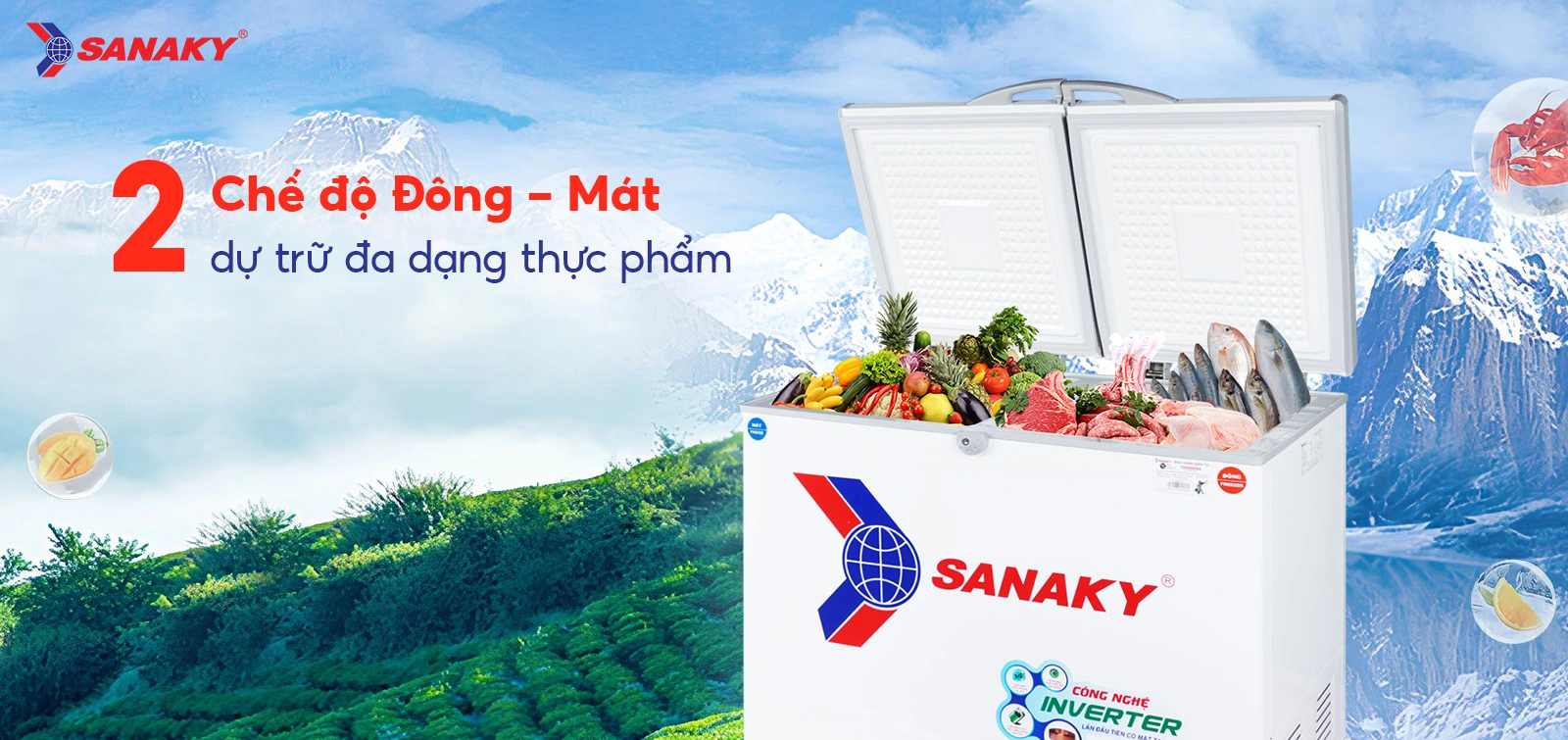 Tủ đông mát Sanaky 220 lít VH-2899W3 Tủ đông mát Sanaky 220 lít VH-2899W3