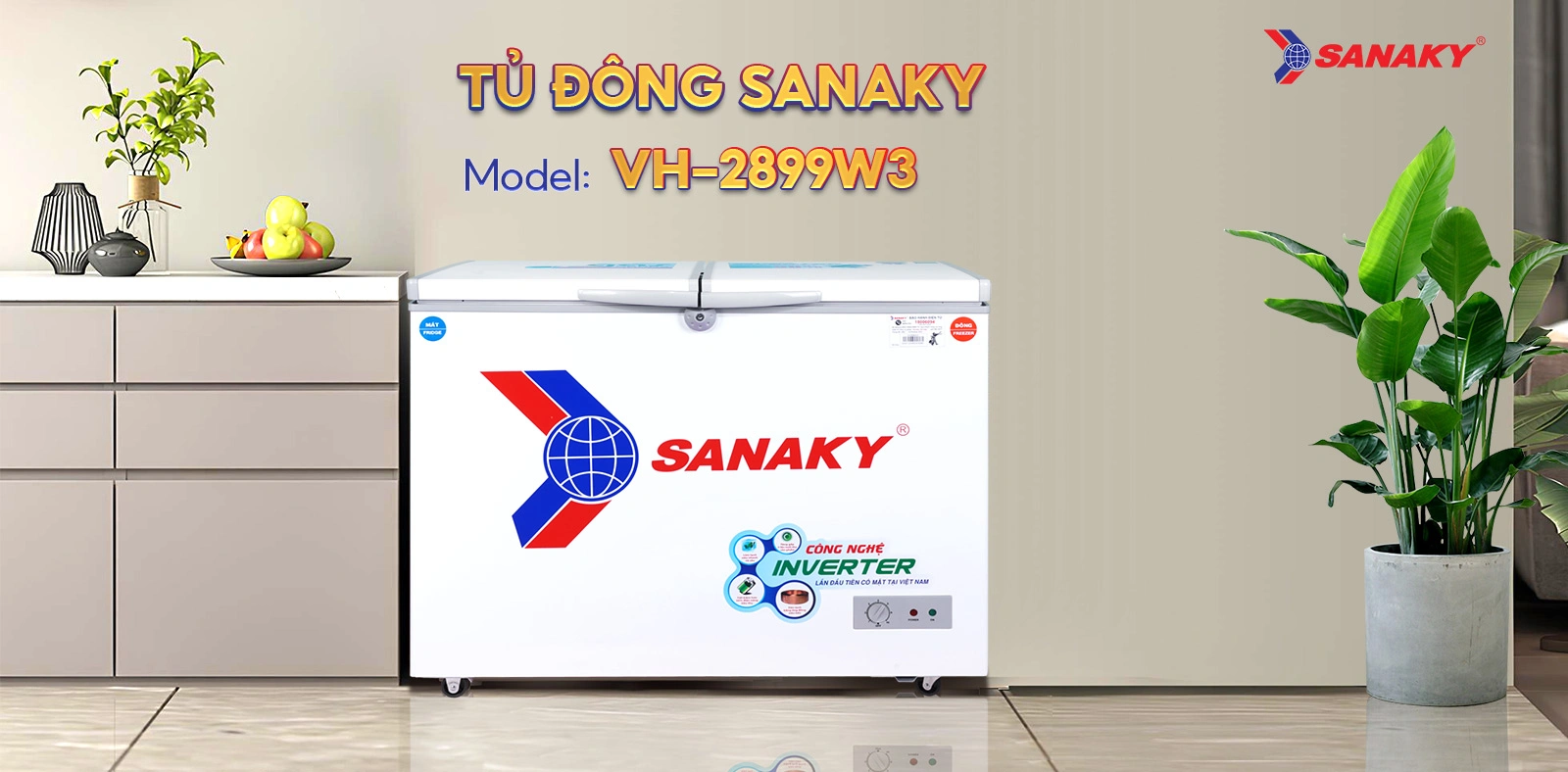 Tủ đông mát Sanaky 220 lít VH-2899W3 Tủ đông mát Sanaky 220 lít VH-2899W3