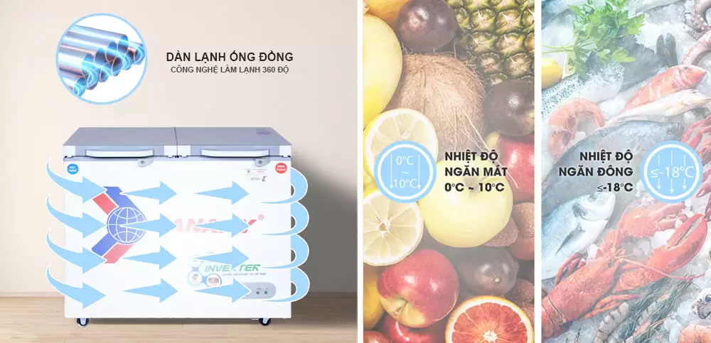 Tủ đông mát Sanaky 250 lít VH-2599W4K