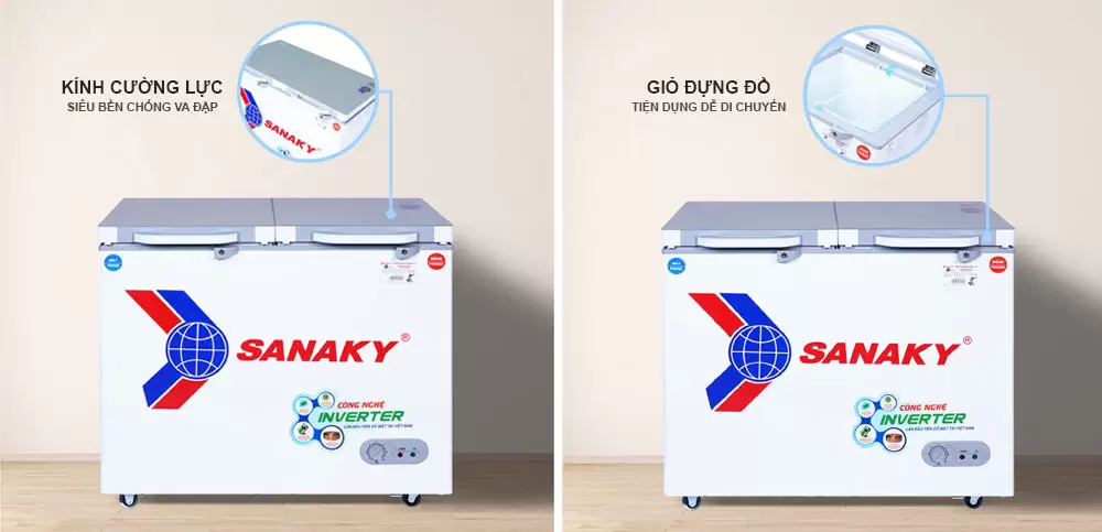 Tủ đông mát Sanaky 250 lít VH-2599W4K