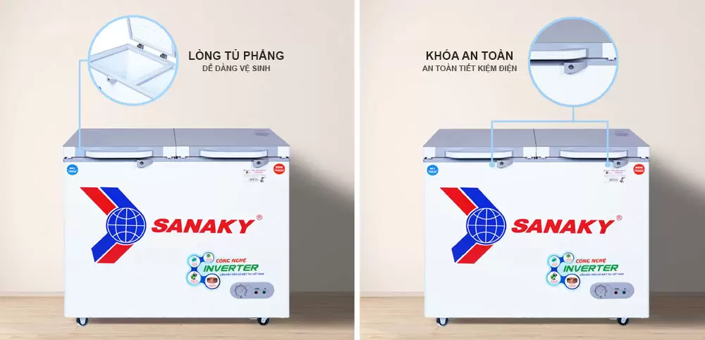 Tủ đông mát Sanaky 250 lít VH-2599W4K